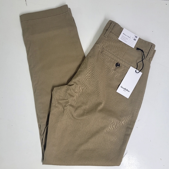 New! Men's Goodfellow Skinny Chino Pants Dark Khaki, Length 30 - Picture 12 of 12